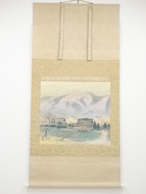JAPANESE HANGING SCROLL / HAND PAINTED / SCENERY / BY IWAO YAMASHITA